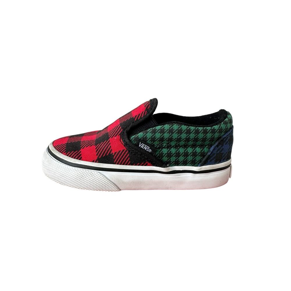 Vans Baby Classic Multicolor Slip-On Buffalo Mix Plaid Sneakers Size 6